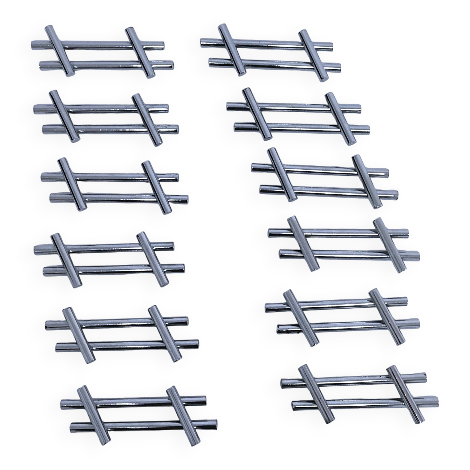 Twelve 70s design metal knife holders