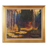 Tableau « La forêt d'automne », design scandinave, années 1960
