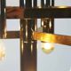 Brass & gunmetal geometric chandelier by "Boulanger S.A."