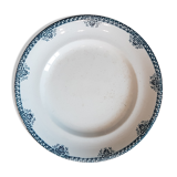 Plat à tarte, compotier en faïence ancienne à décor anthique
