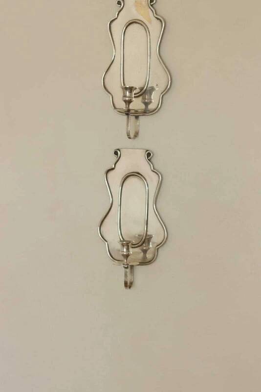 Paire de appliques en étain vintage