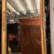 Large mirror fireplace mirror in wood and gilded stucco XIX Restoration