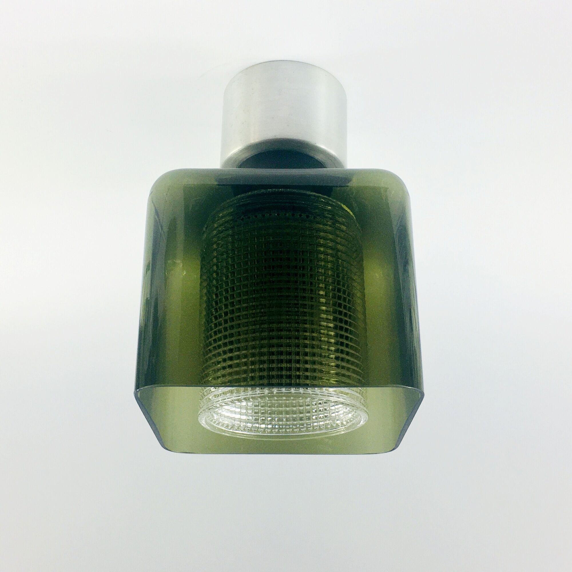 Mid century green glass ceiling light by Carl Fagerlund for orrefors, sweden, 1960s