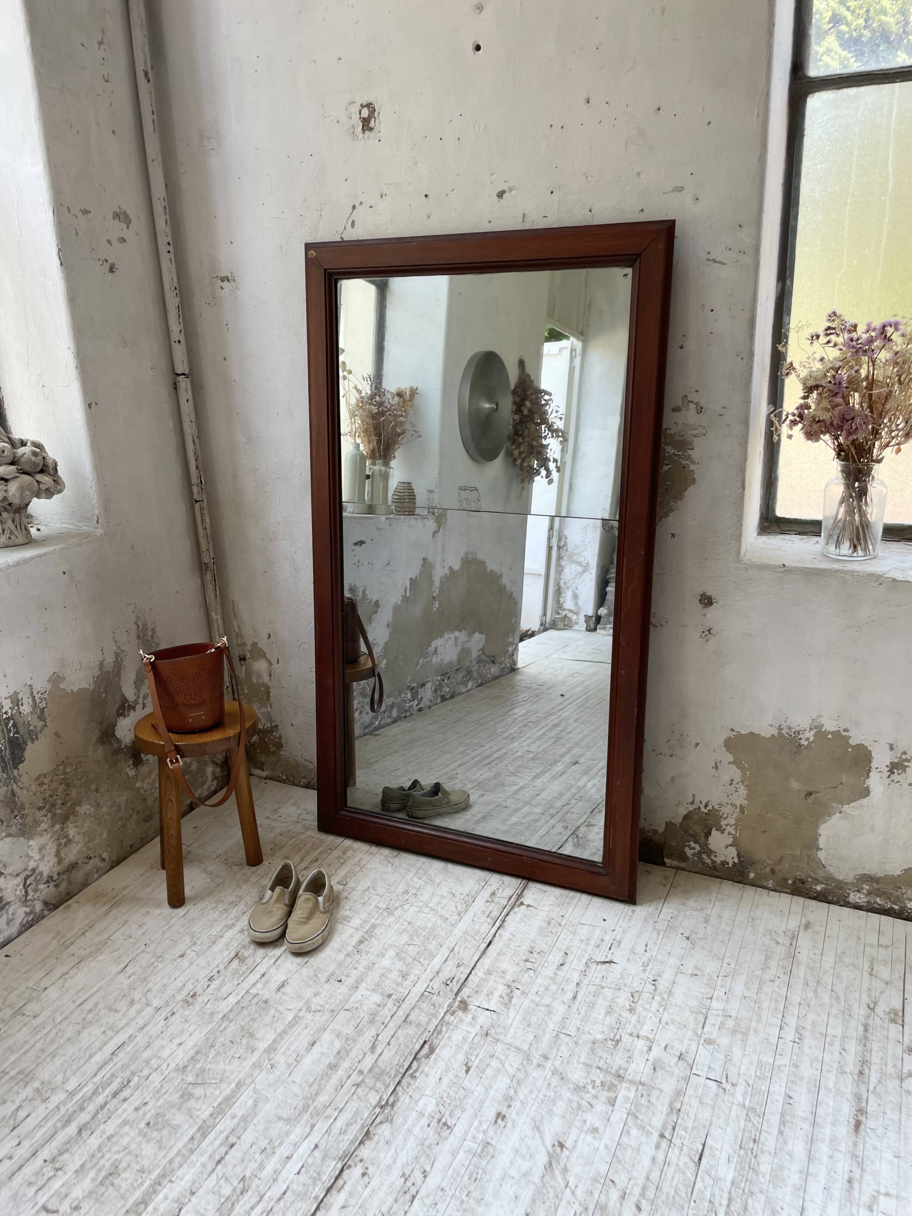 Late 19th century XL wooden mirror