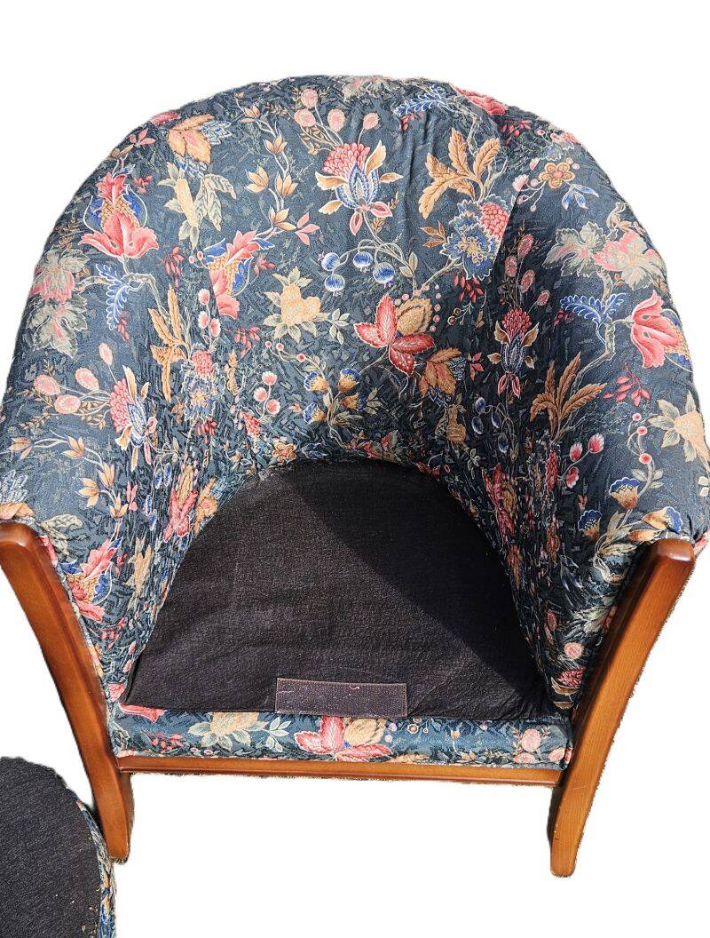 Satin Fabric Basket Chair