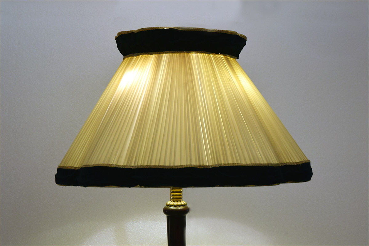 1950's floor lamp in mahogany and brass