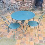 Wrought iron garden furniture , 1 table , 4 chairs