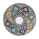 Large old couscous dish in ceramic stoneware and enamels