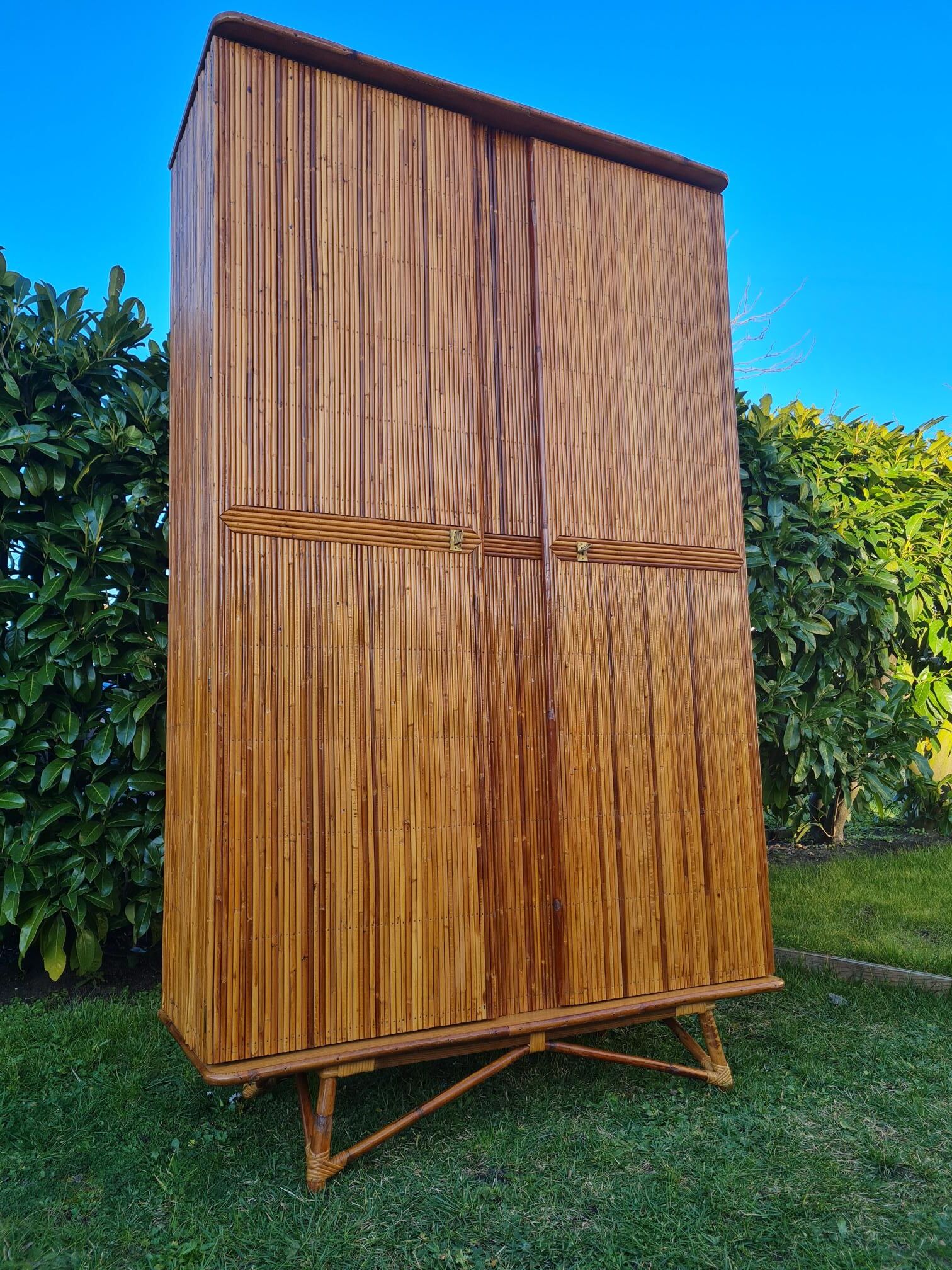 Rattan marquetry cabinet