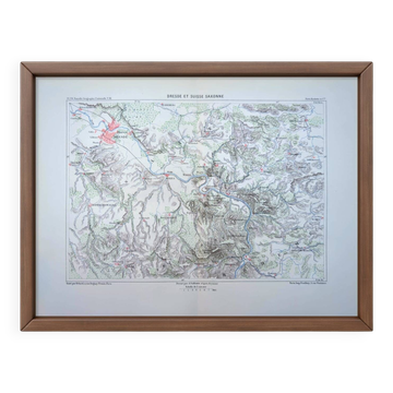 Dresden and Saxon Switzerland, original map printed in 1879.