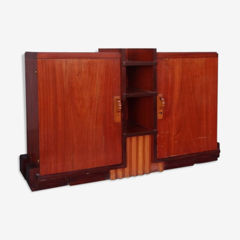 Cubist Art deco style mahogany sideboard
