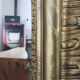 Large old fireplace Golden - contour mirror 89 cm X 121 cm