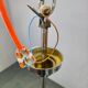Chandelier Art Déco avec abat-jours en verre champagne, Tchécoslovaquie années 1930