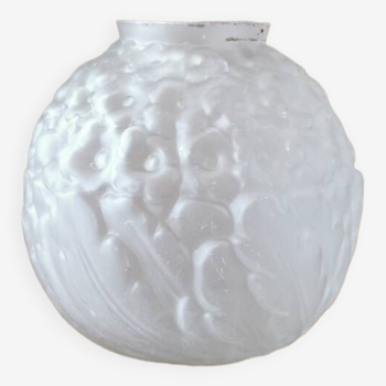 Small art deco ball vase in white glass paste