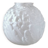 Small art deco ball vase in white glass paste