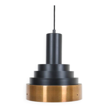 Rare black Space Age pendant lamp / copper / 1960s / 1970s / Mid-Century Danish Modern Design