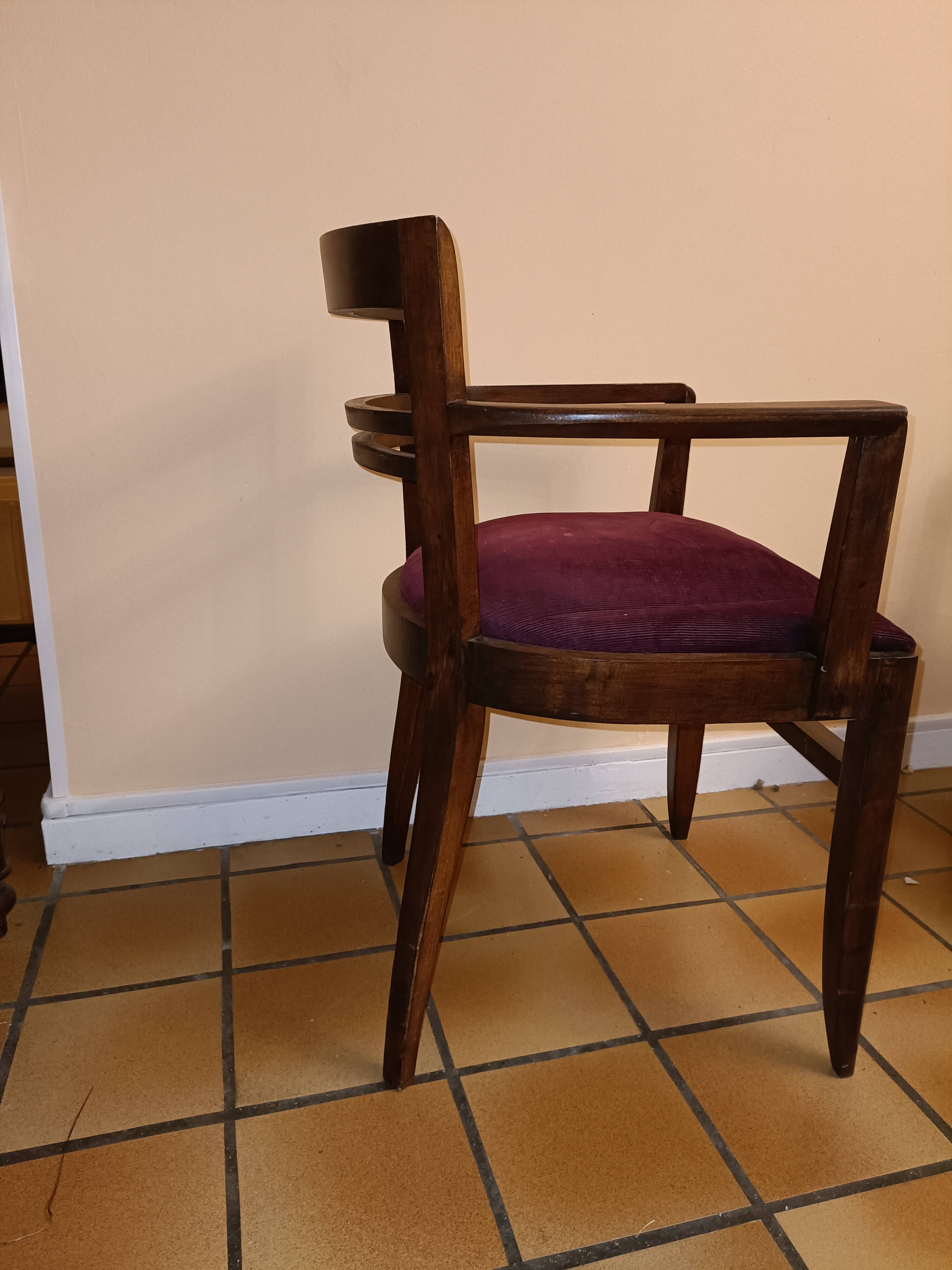 Paire de fauteuils bridge vintage 1940