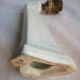 Art Deco bathroom wall lamp in white porcelain and tulip in white opaline