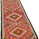 Turkish Handwoven Vintage Herki Kilim 90 cm x 322 cm