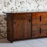 Enfilade by Silvio Coppola in stained solid wood, 1970.