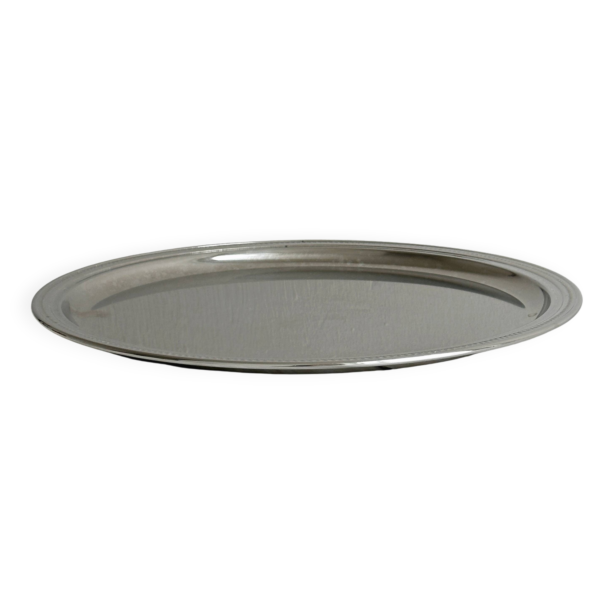 Round metal mirror tray