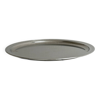 Round metal mirror tray