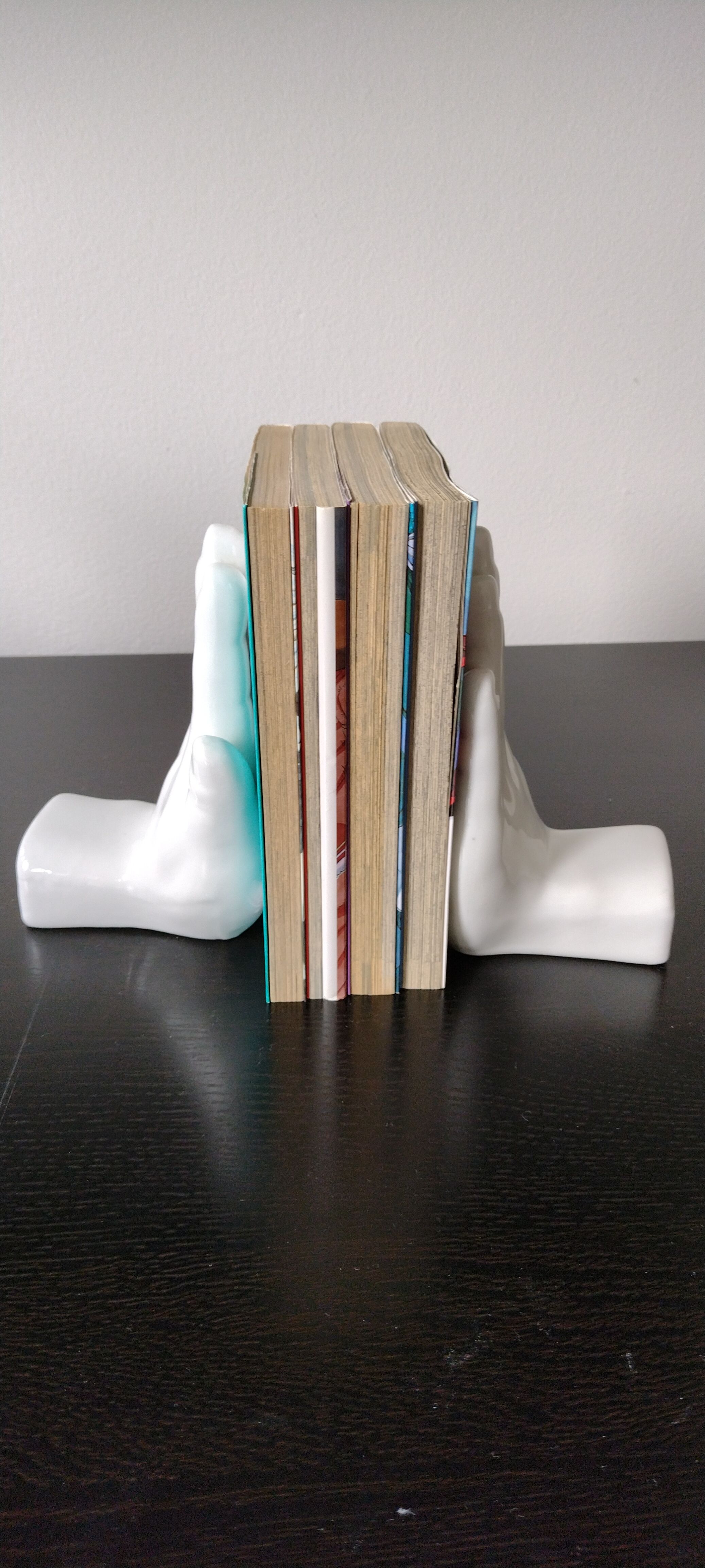 Pair of bookends vintage ceramic hands