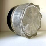 Vintage Scandinavian Midcentury wall or ceiling light in metal & glass