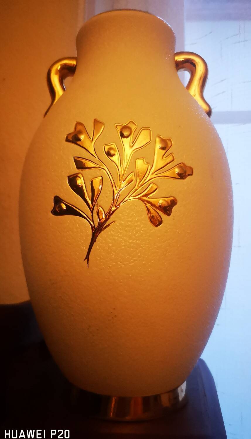 Earthenware vase decorated with seahorses in seaweed, 1940s-50s