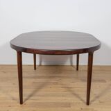 Mid-Century Round Rosewood Extendable Dining Table, Denmark, 1960s