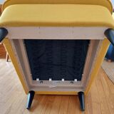 Yellow-eared armchair and its footrest