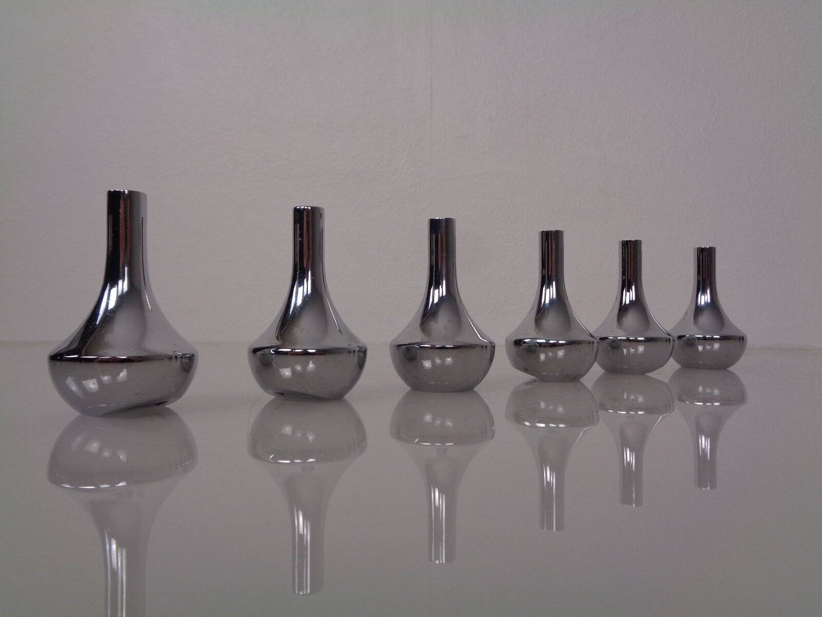 Chrome-Plated Candleholders by Quist, Germany, 1960s, Set of 6