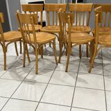 Set of 8 vintage 1960s bistro chairs
