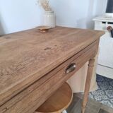 Farmhouse desk / console / side table in solid oak, country style.