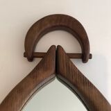 Brutalist mirror in oval shape 1950 - 30,5x59,5cm
