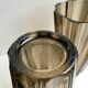 Pair of pleated smoked glass vases in the 70s