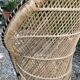 Set of 3 vintage rattan armchairs
