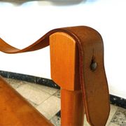 Safari chair in leather by Wilhelm Kienzle for Wohnbedarf, Switzerland 1950