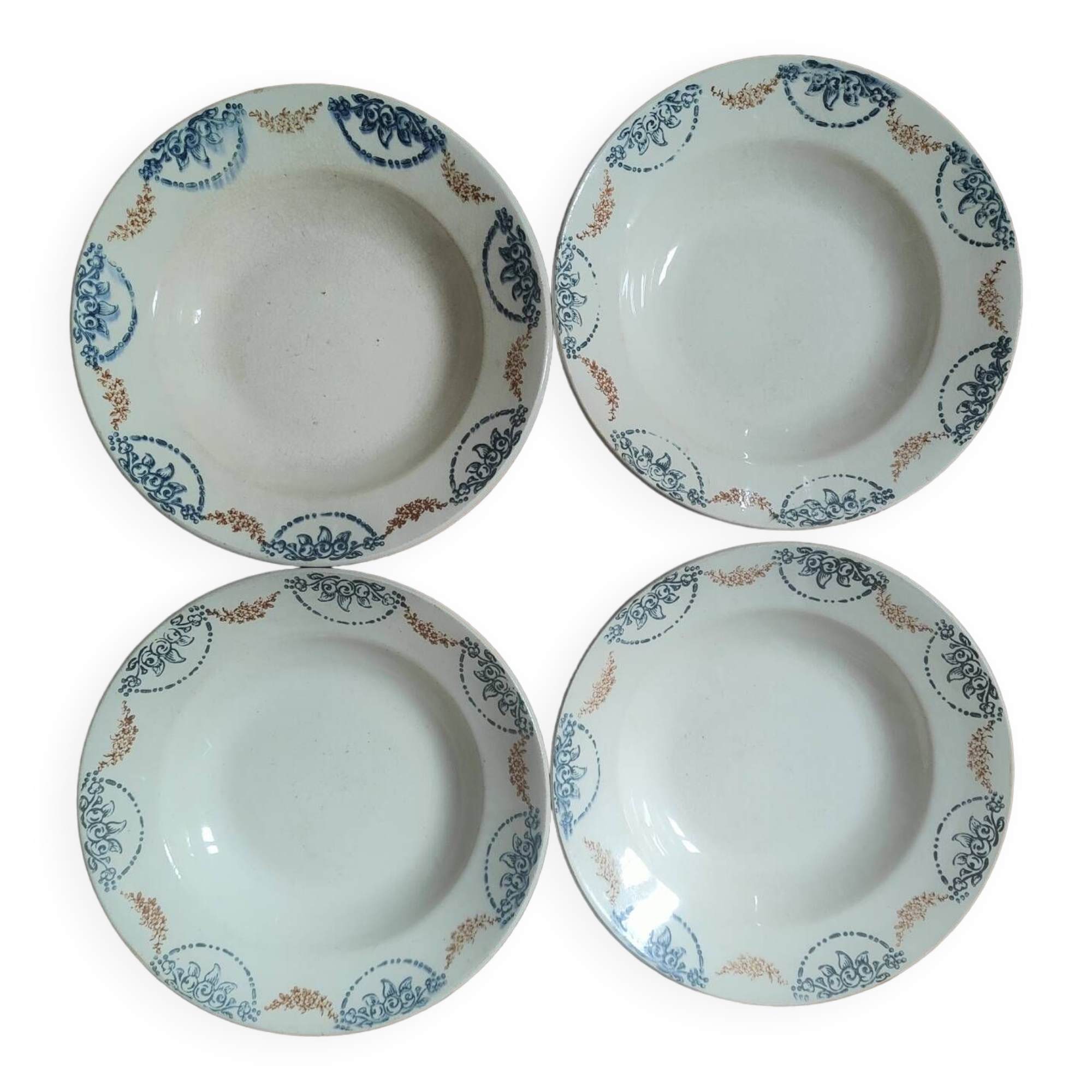 Longwy iron earthenware plates