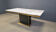 Vintage white marble and brass dining table, 1970s