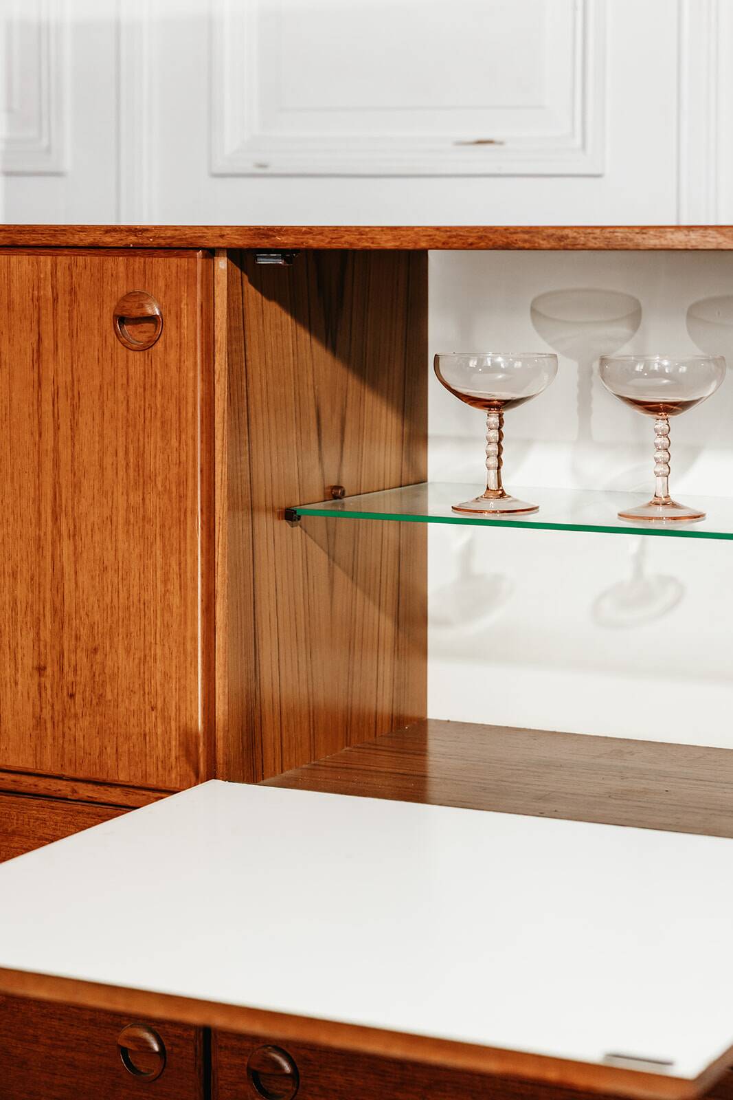 Scandinavian teak cabinet bar with integrated secretary, 1960s.