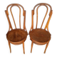 Paire 2 chaises bistrot bois courbé vintage