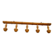 5-stud wooden wall hook, vintage