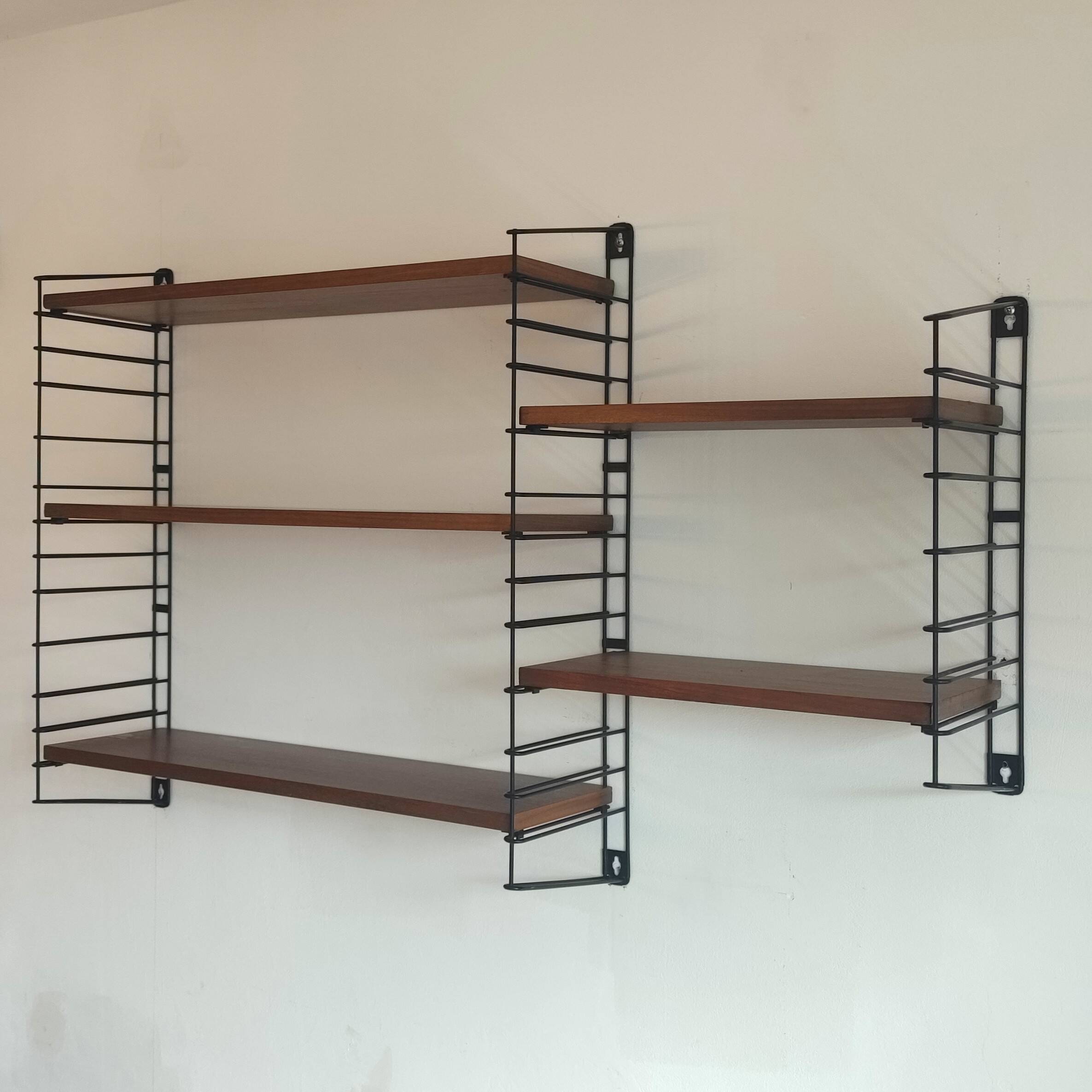 Tomado wall unit with wooden shelves by A. Dekker – Tomado