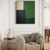 Contemporary minimalist painting "Green Composition" 100x80cm