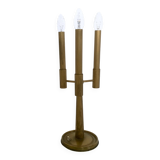 Three-Arm Brass Table Lamp with a Candelabra Design, Italy