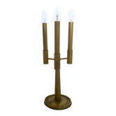 Three-Arm Brass Table Lamp with a Candelabra Design, Italy