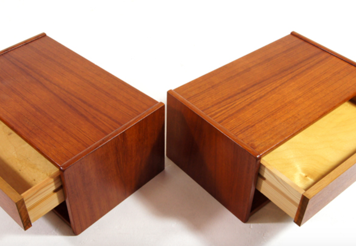 Pair of wooden bedsides