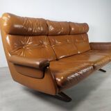Scandinavian fawn leather sofa