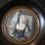 Miniature of the 18th century. watercolor on cardboard.